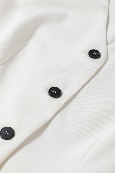 Solid Color Button Up V Neck Suit Vest